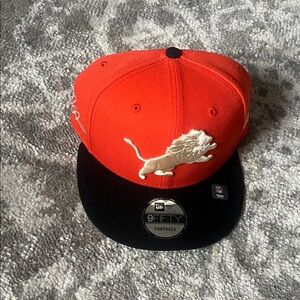 New Era Orange & Black Detroit Lions Snapback Hat